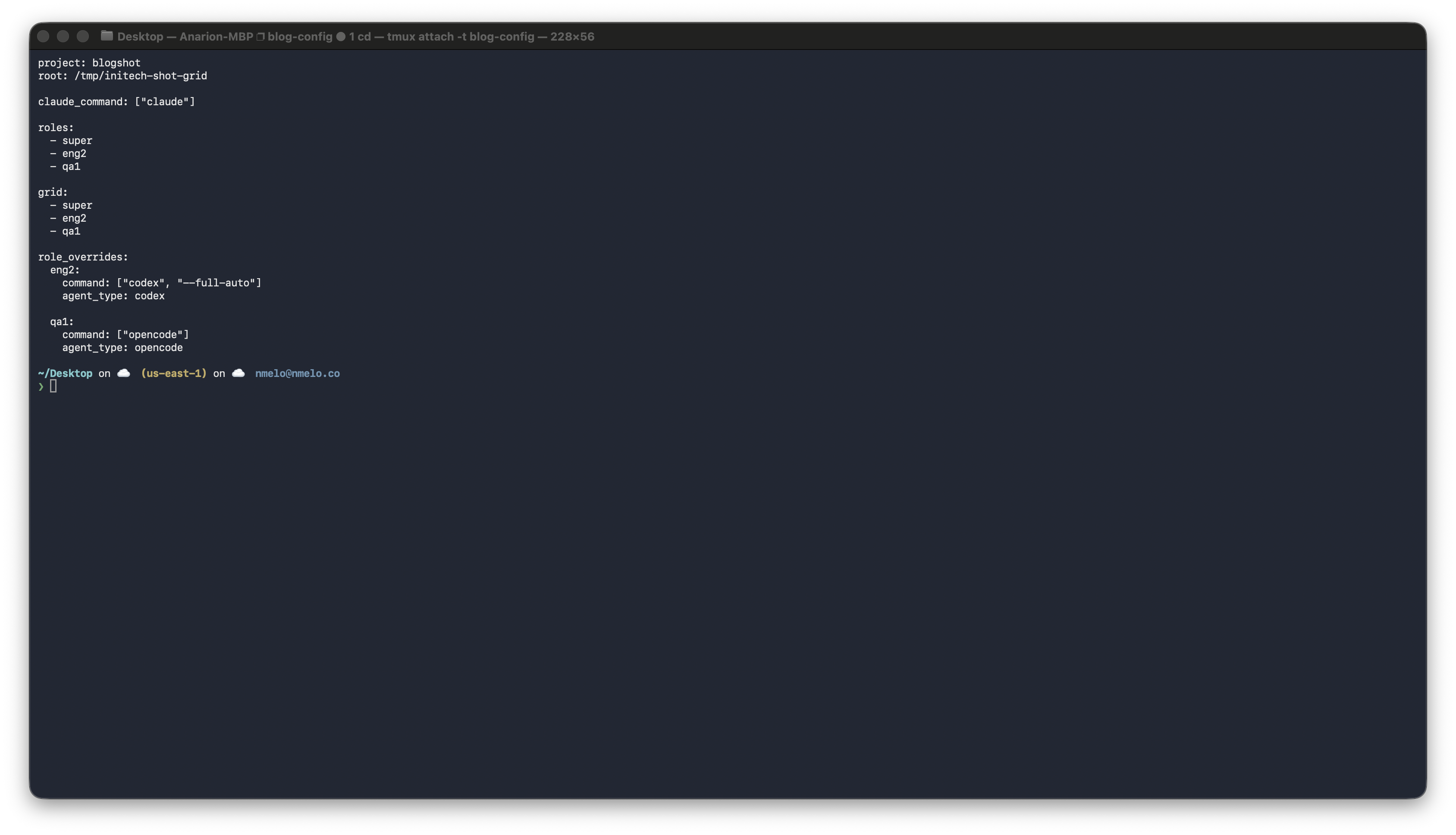 Codex와 OpenCode role_overrides가 보이는 initech.yaml